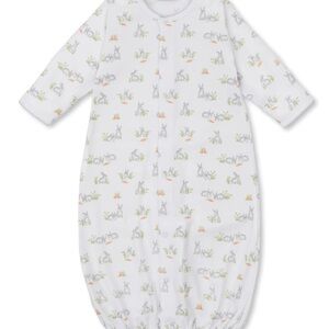 Kissy Kissy Baby Bunny Patch Silver Convertible Gown